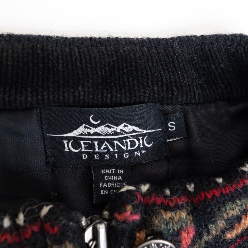 Icelandic Design Wool Cardigan Full Zip Jacket Embroidered Floral Fair Isle - Picture 4 of 16